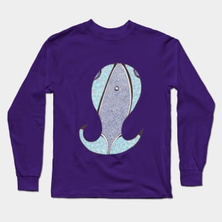 Whale Spiral Drawing Long Sleeve T-Shirt